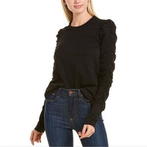 Bloomingdales Walter Baker Black Long Sleeve Ruched Top